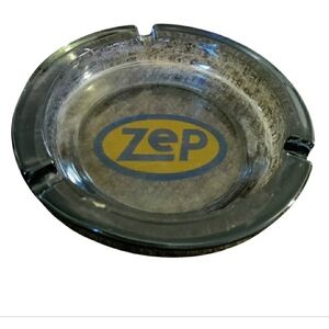 Vintage Zep Products Advertising Promotional Glass ashtray Smoke Color Logo